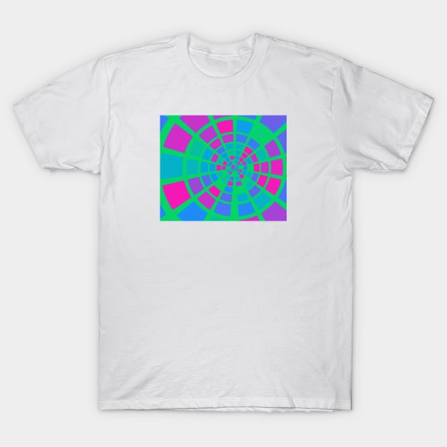 Polysexual Pride Round Grid-Patterned Tunnel T-Shirt by VernenInk